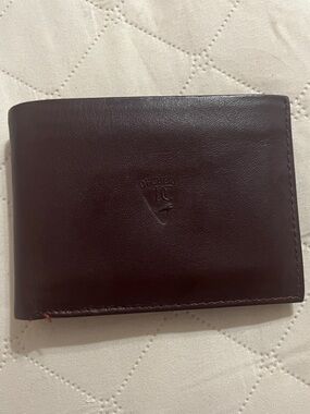 Vintage Men's Hand-Tooled Leather Card & Key Wallet - Dark Brown Fine Leather